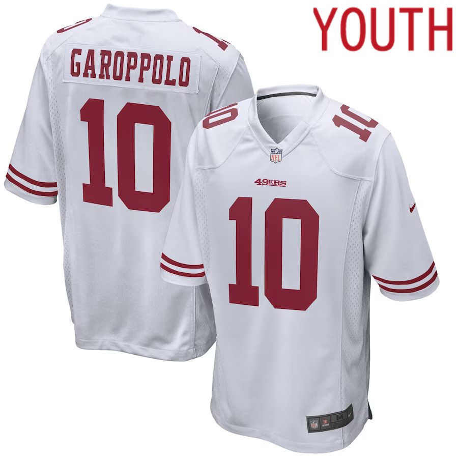 Youth San Francisco 49ers #10 Jimmy Garoppolo Nike White Player Game NFL Jersey